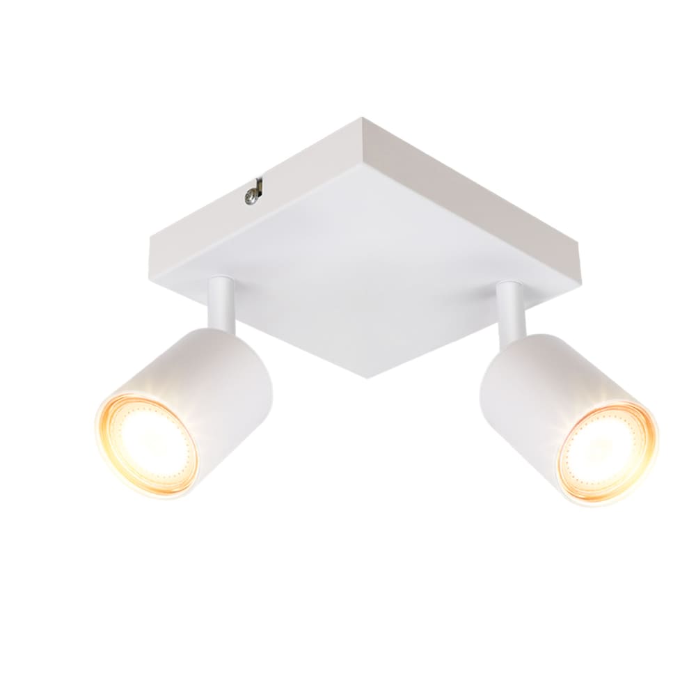 Nettlife Maruska - Deckenstrahler aus Metall, Weiß, L 15 cm, GU10, max. 25 W style modern Weiß Metall