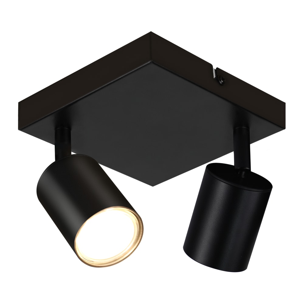 Nettlife Nebres - Deckenstrahler aus Metall, Schwarz, L 15 cm, GU10, max. 25 W style modern Schwarz Metall