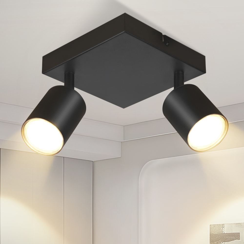 Nebres - Deckenstrahler aus Metall, Schwarz, L 15 cm, GU10, max.