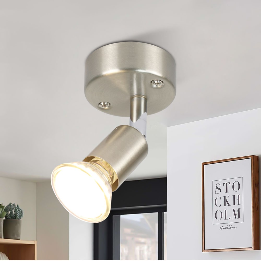Huffman - spot de plafond en métal, argent, l 14 cm, gu10 — vue 3