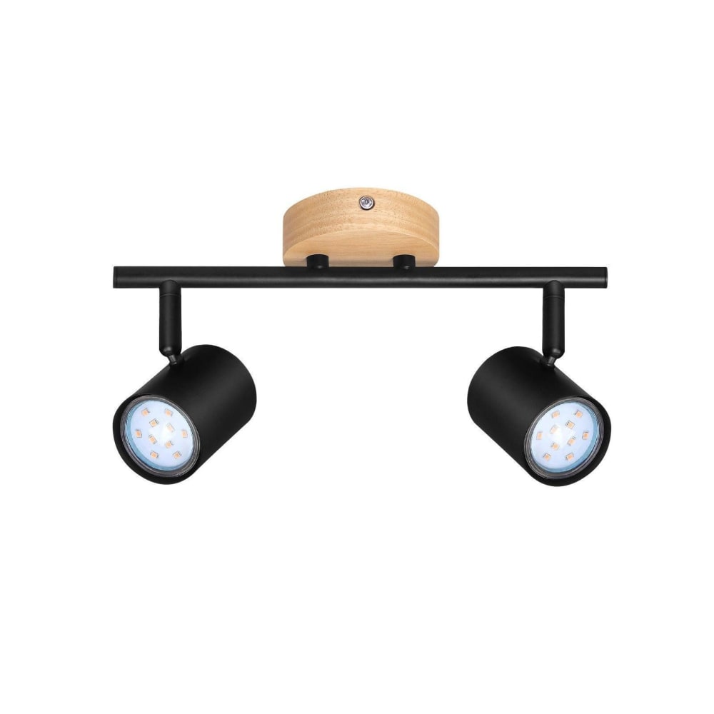 Hogan - spot de plafond en métal, noir, l 29 cm, gu10