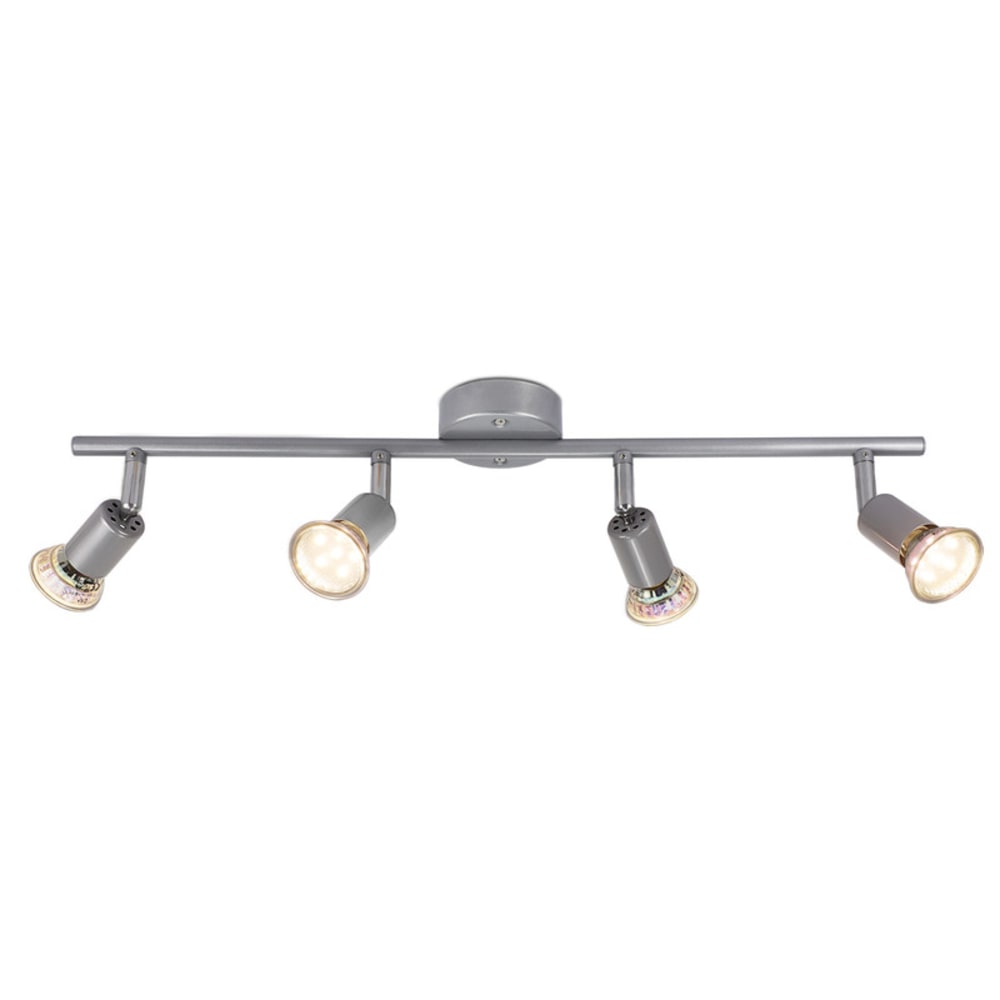 Nettlife Mason - Deckenstrahler aus Metall, Silber, L 54 cm, GU10, max. 12 W style modern Silber Metall