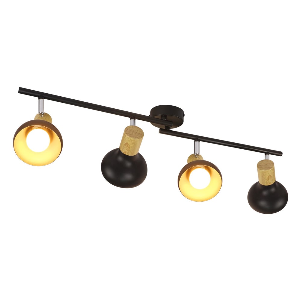 Nettlife Noble - Deckenstrahler aus Metall, Schwarz, L 70 cm, E14, max. 25 W style modern Schwarz Metall