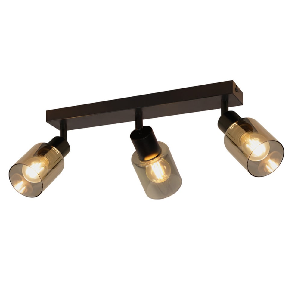 Eisleben - spot de plafond en métal, noir, l 41 cm, e14