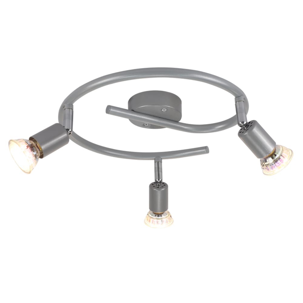 Nettlife Holder - Deckenstrahler aus Metall, Silber, L 42 cm, GU10, max. 9 W style modern Silber Metall
