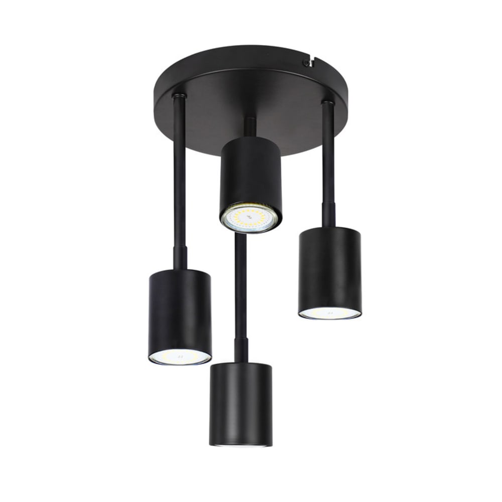Nettlife Ivey - Deckenstrahler aus Metall, Schwarz, L 20 cm, GU10, max. 25 W style modern Schwarz Metall
