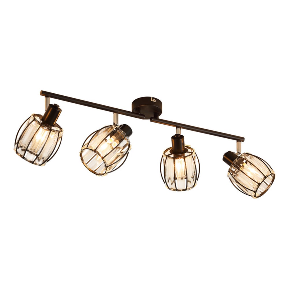 Farrell - spot de plafond en métal, noir, l 60 cm, e14