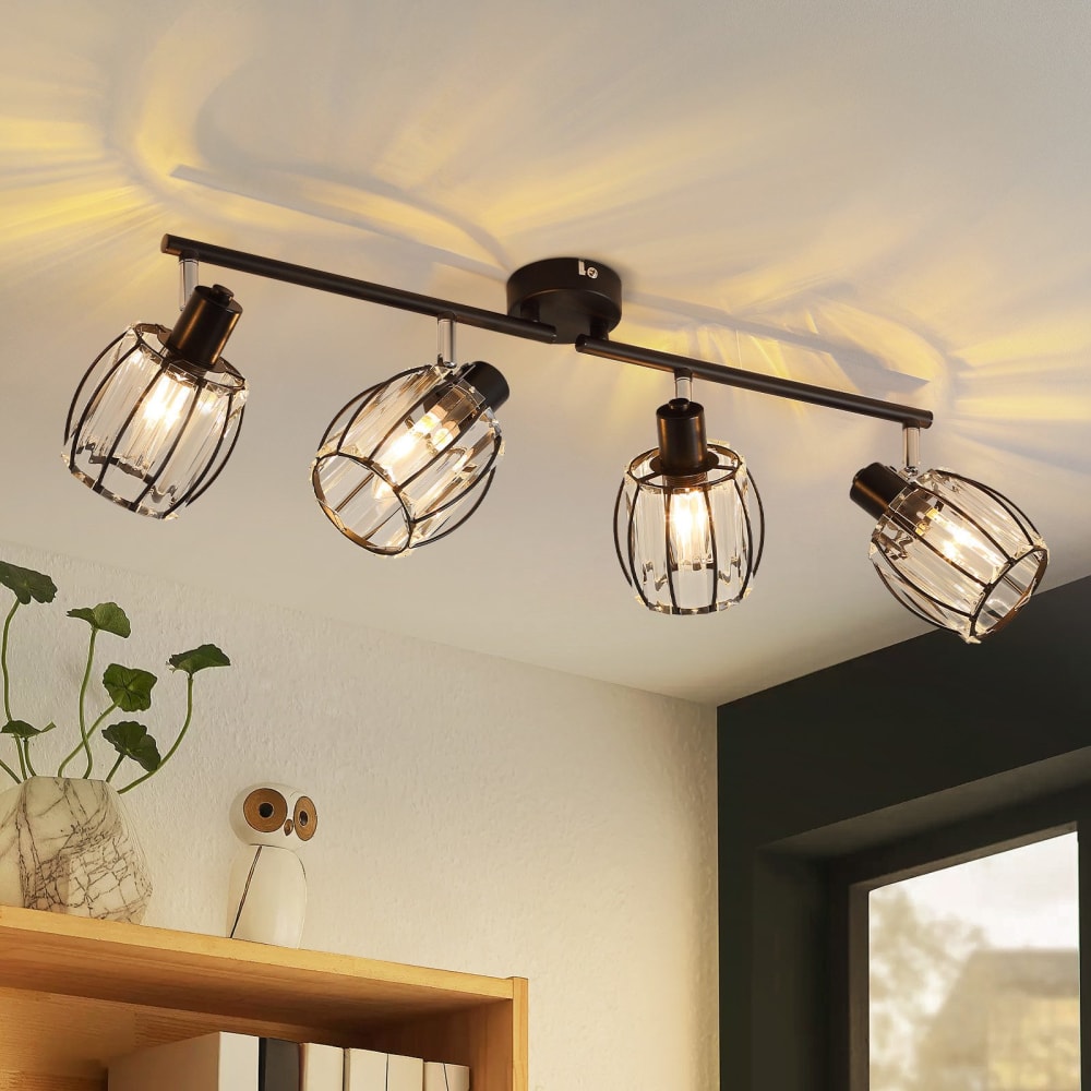 Farrell - spot de plafond en métal, noir, l 60 cm, e14 — vue 3