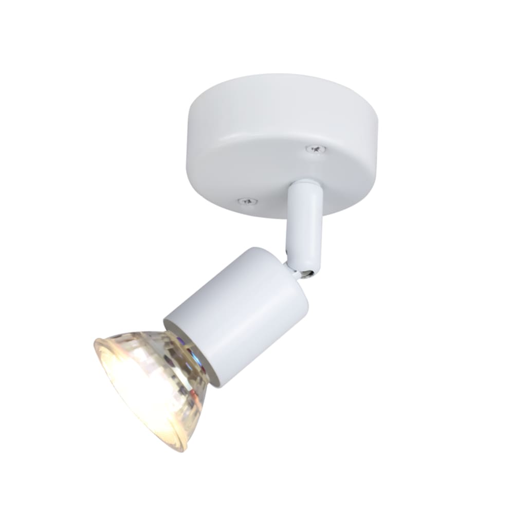 Nettlife Lloyd - Deckenstrahler aus Metall, Weiß, L 14 cm, GU10, max. 3 W style modern Weiß Metall
