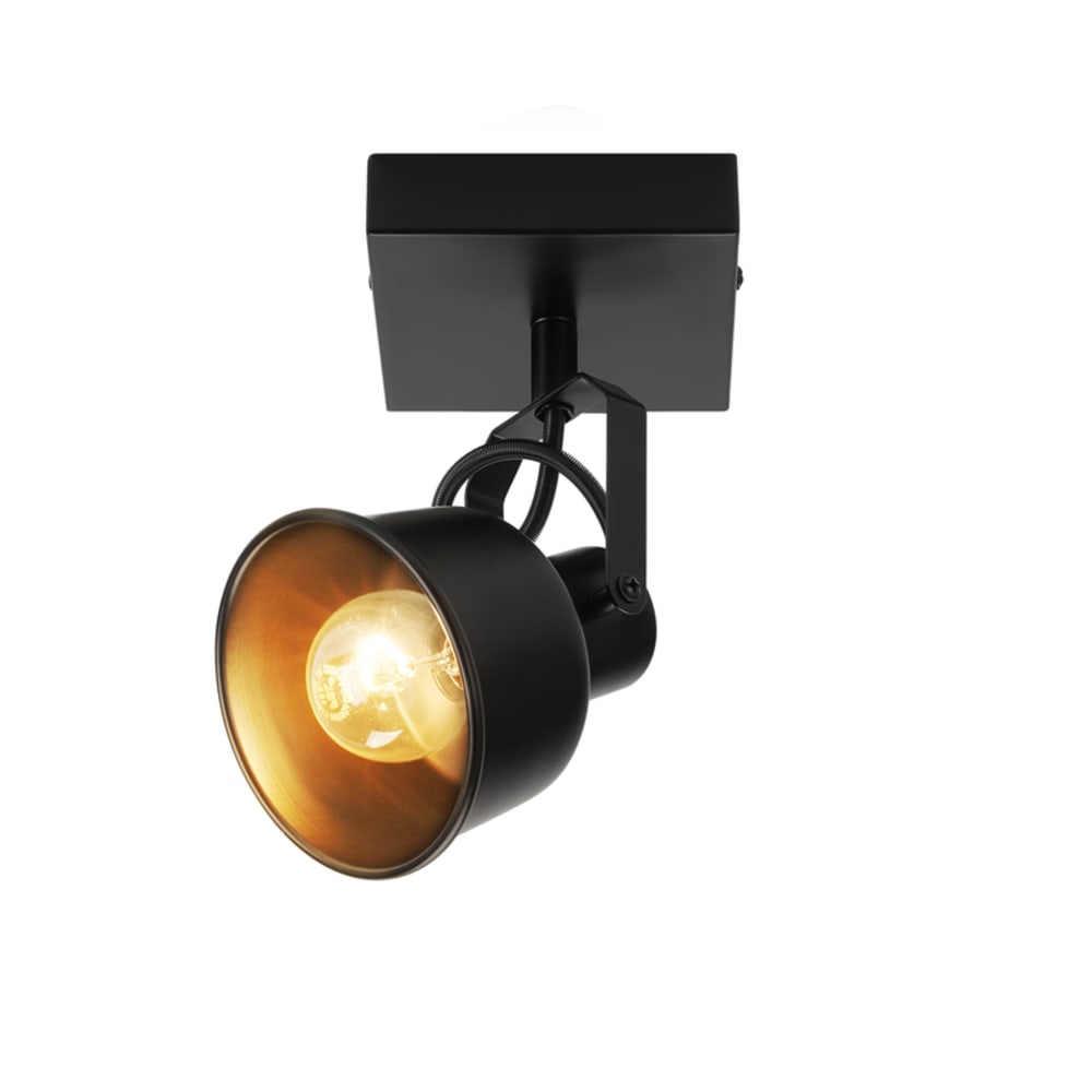 Houston - spot de plafond en métal, noir, l 14 cm, e14