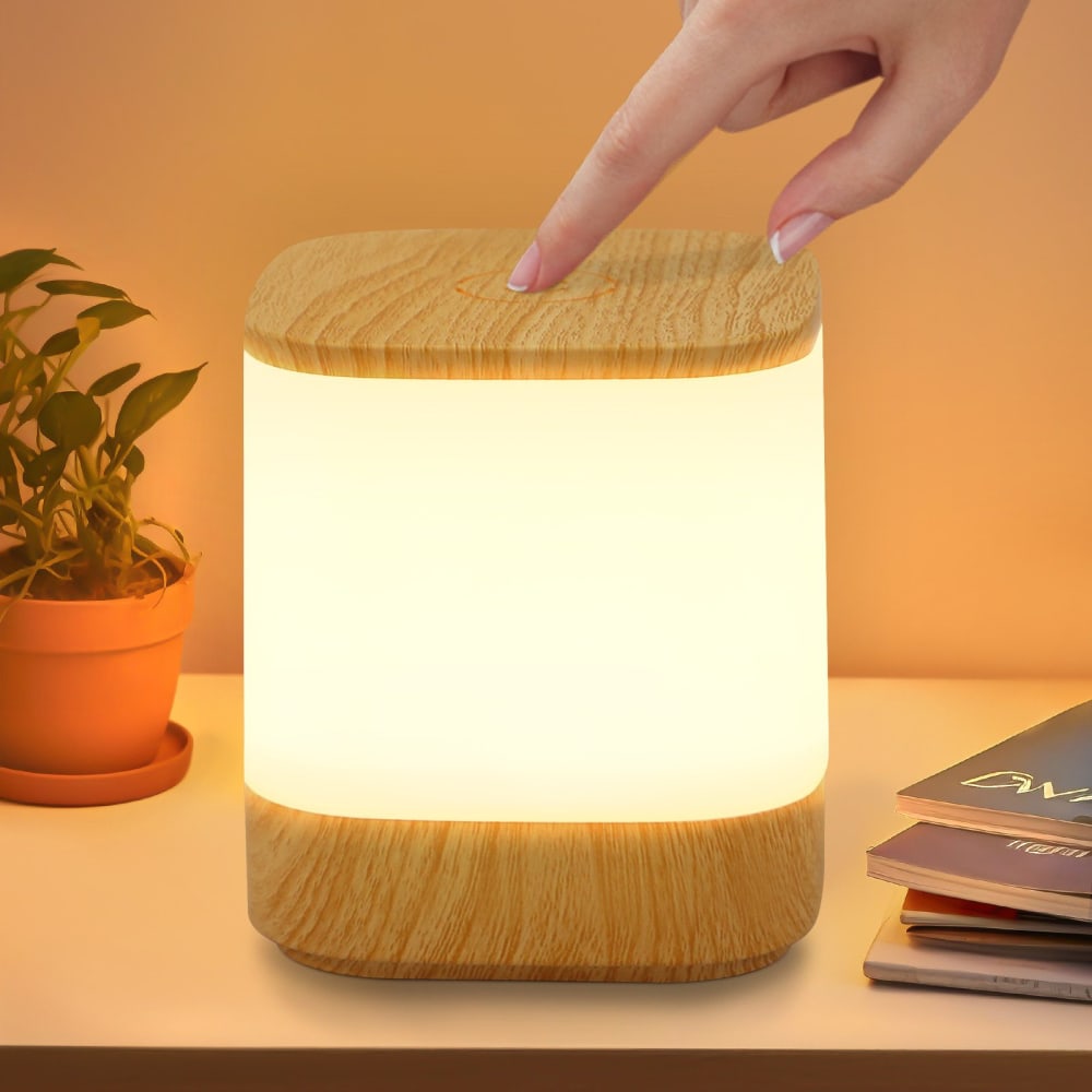 Darmstadt - LED-Tischleuchte aus Kunststoff, Braun, L 10 cm, max.