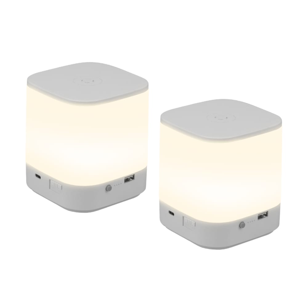 Nettlife Maser - LED-Tischleuchte aus Kunststoff, Weiß, 10 cm, max. 1 W style modern Weiß Pvc - Polyvinlychlorid