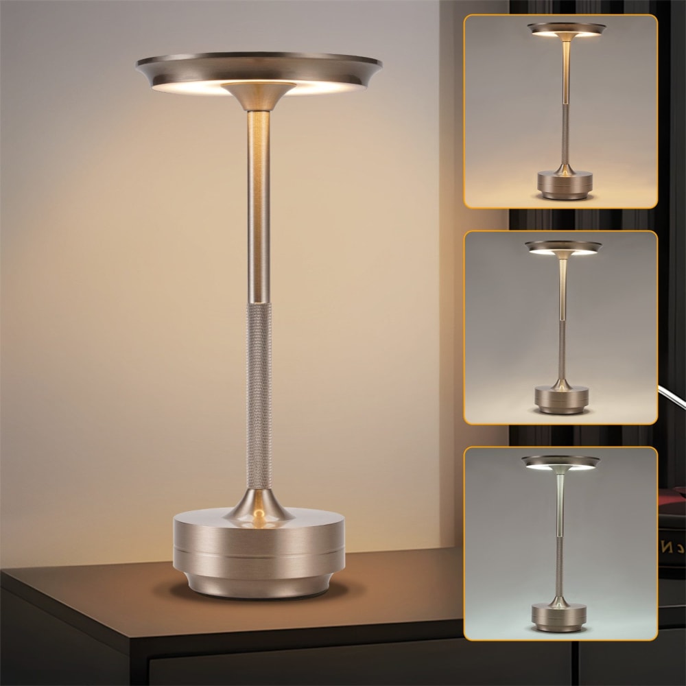 Mcclain - LED-Tischleuchte aus Metall, Silber, L 27 cm, max. 3 W