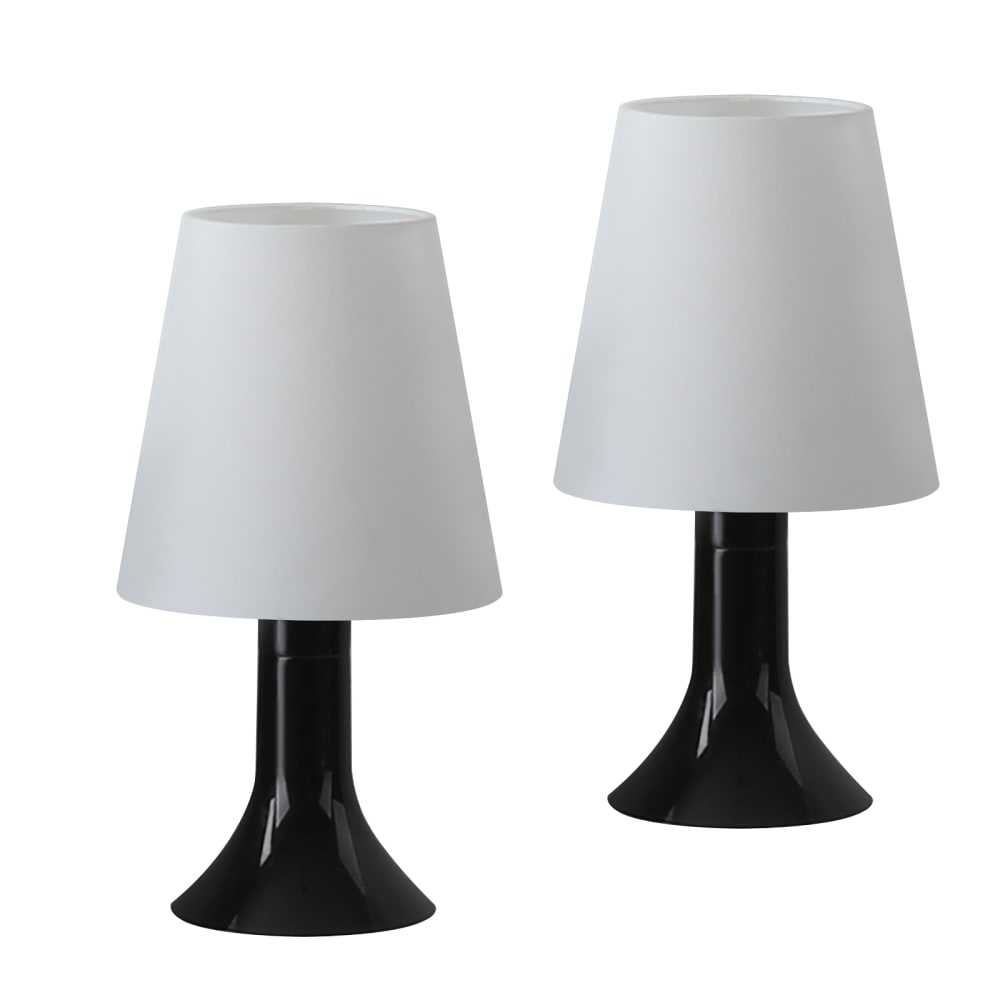 Nettlife Dobson - Tischleuchte aus Kunststoff, Schwarz, 9 cm, E14, max. 40 W style modern Schwarz Pvc - Polyvinlychlorid
