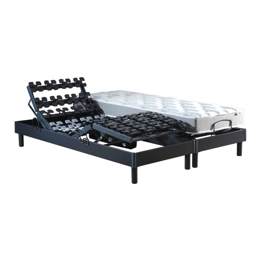 Sommiers électriques à plots gris anthracite 2x90x200
