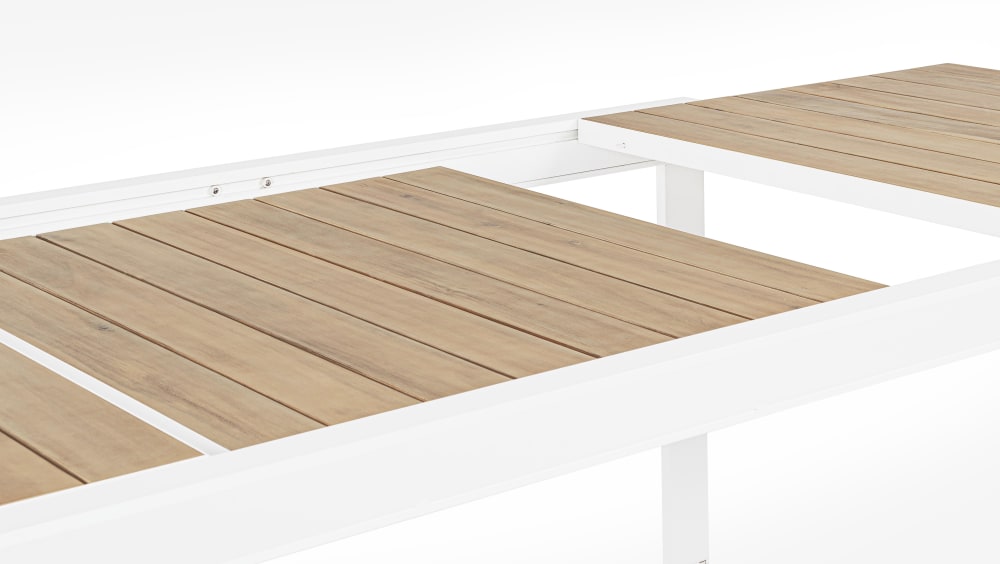 Table de jardin extensible en métal L160/240 blanc
