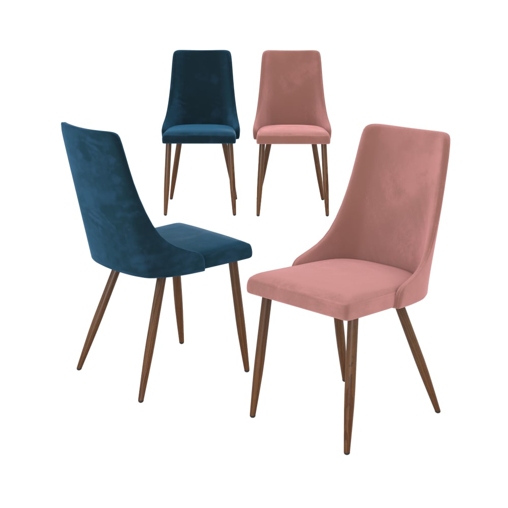 Pack 4 chaises en velours