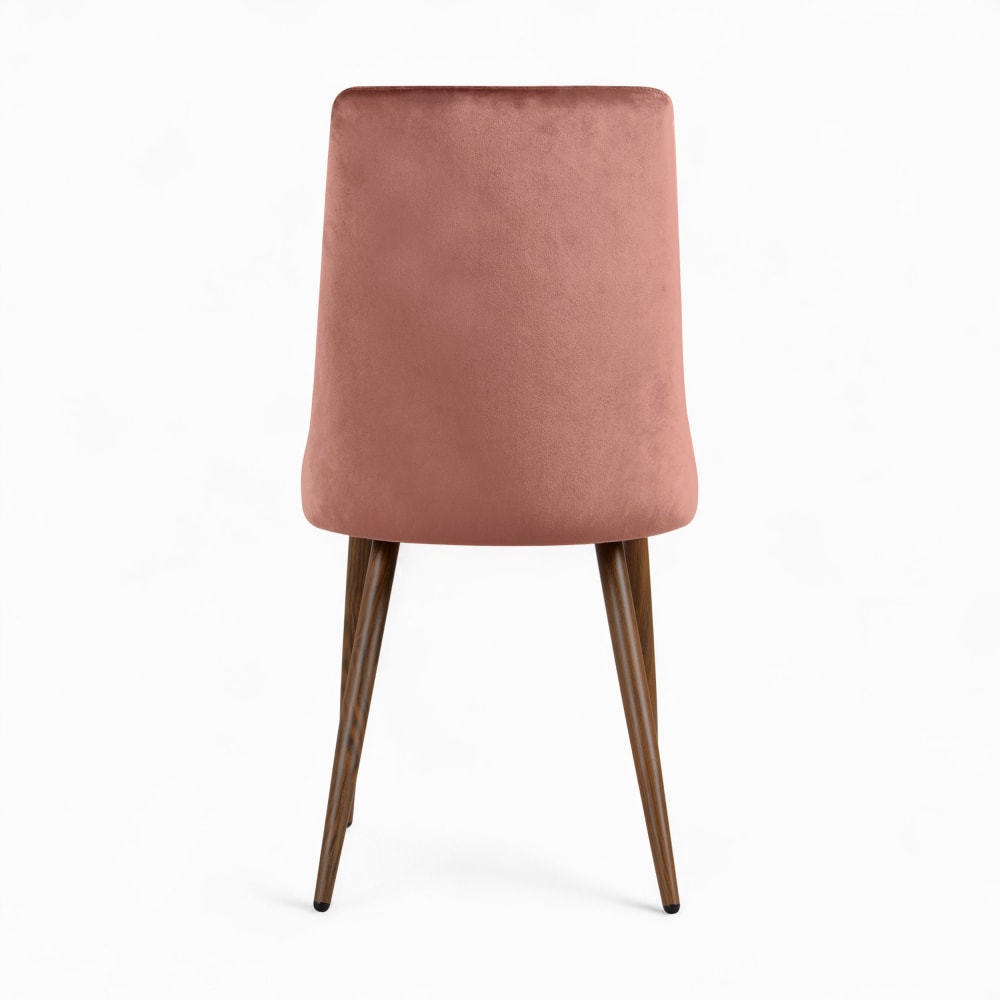 Pack 4 chaises en velours bleu et rose
