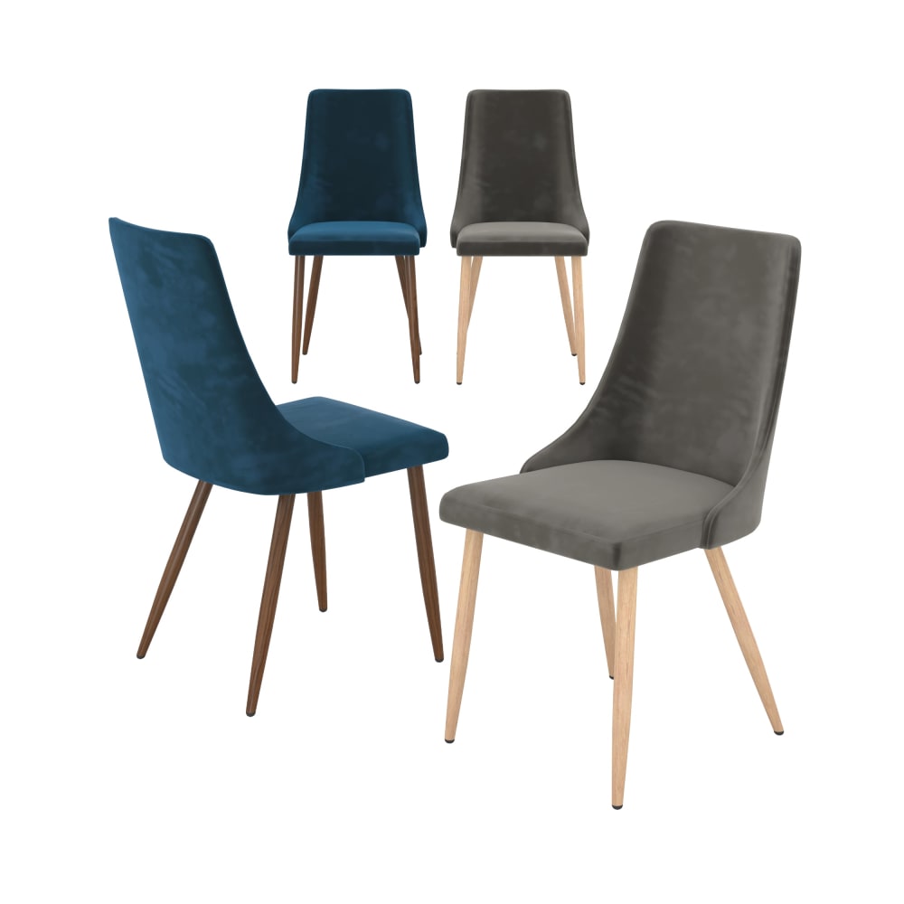 Pack 4 chaises en velours