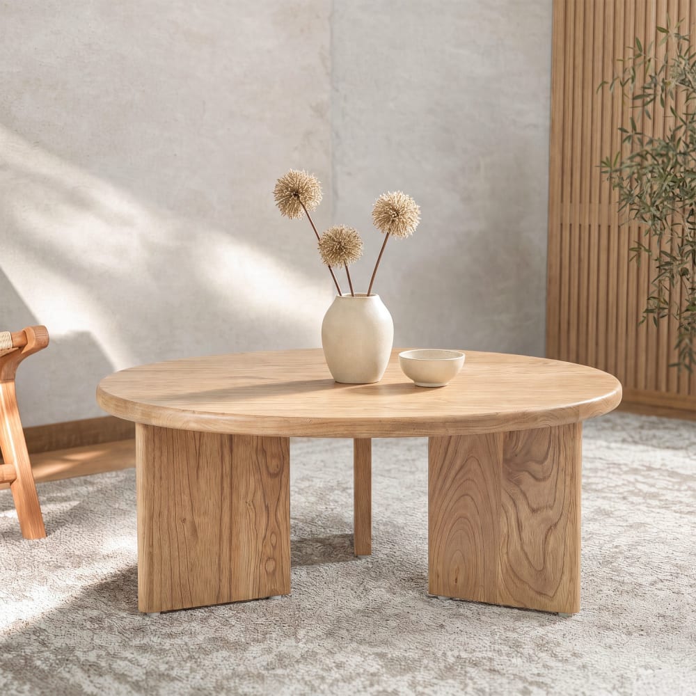Runde Couchtisch aus massivem Mindi-Holz - Maisons Du Monde