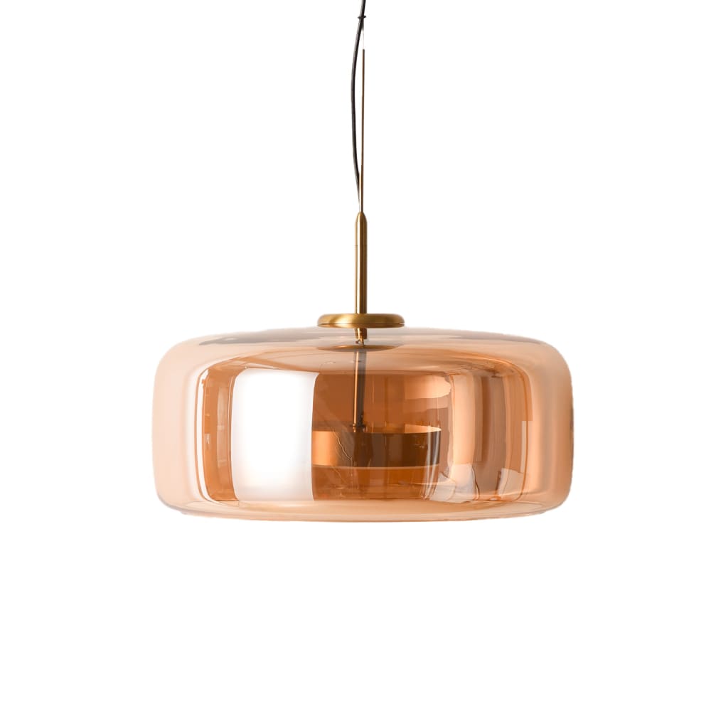 Alpinaluz Hängeleuchte aus Glas, bernsteinfarben, d38cm, 25W, dimmbar style modern orange Kristall