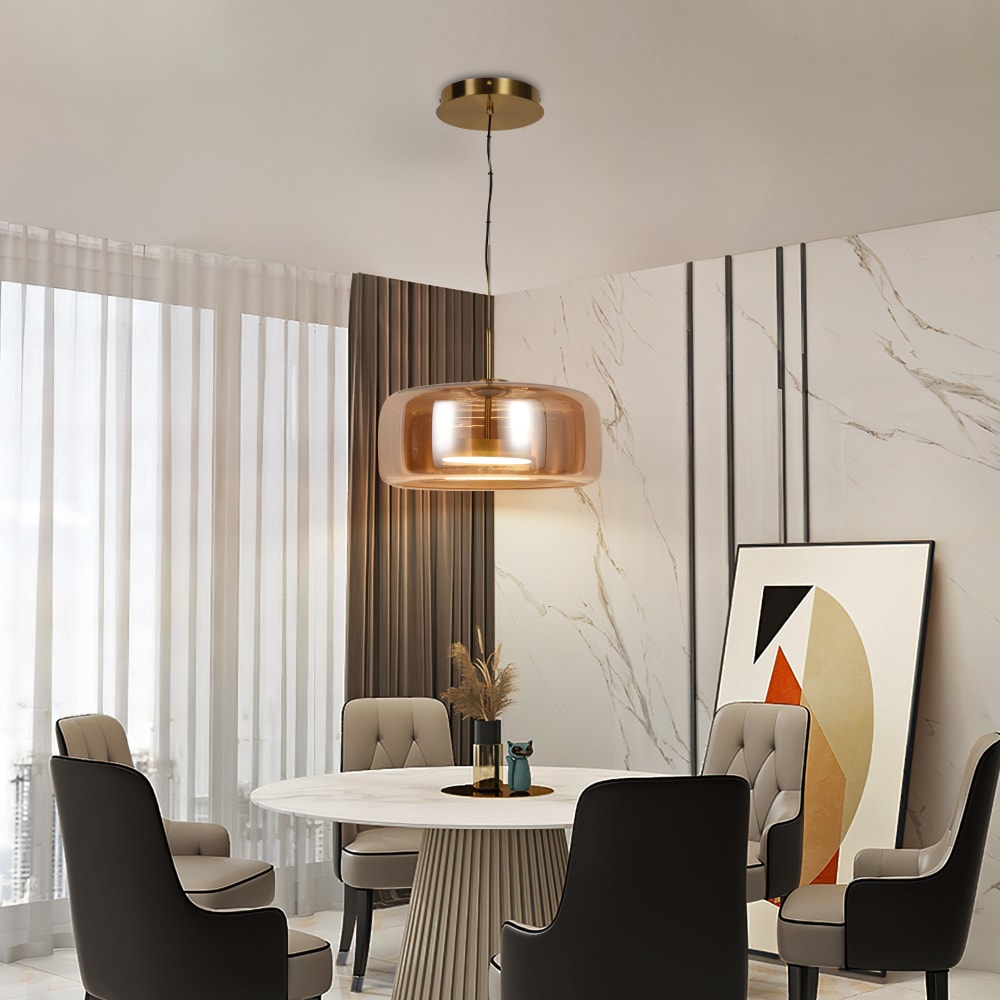 Plafonnier LED 25W dimmable avec télécommande, ambre Ø38 cm — vue 3