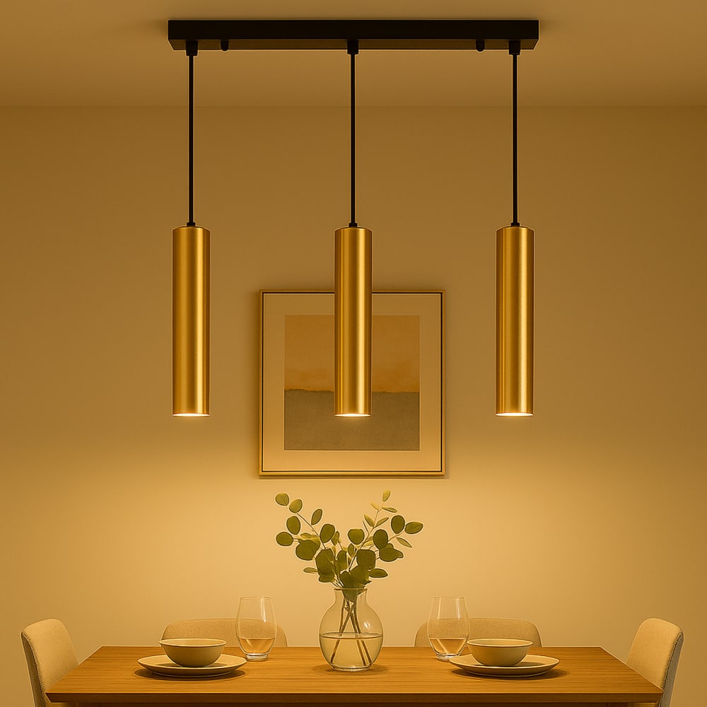 Plafonnier linéaire 3 lumières tubes 30 cm, GU10, doré 43cm — vue 4