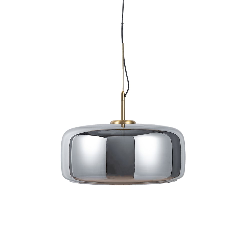 Plafonnier LED 25W dimmable avec télécommande, verre fumé Ø38 cm