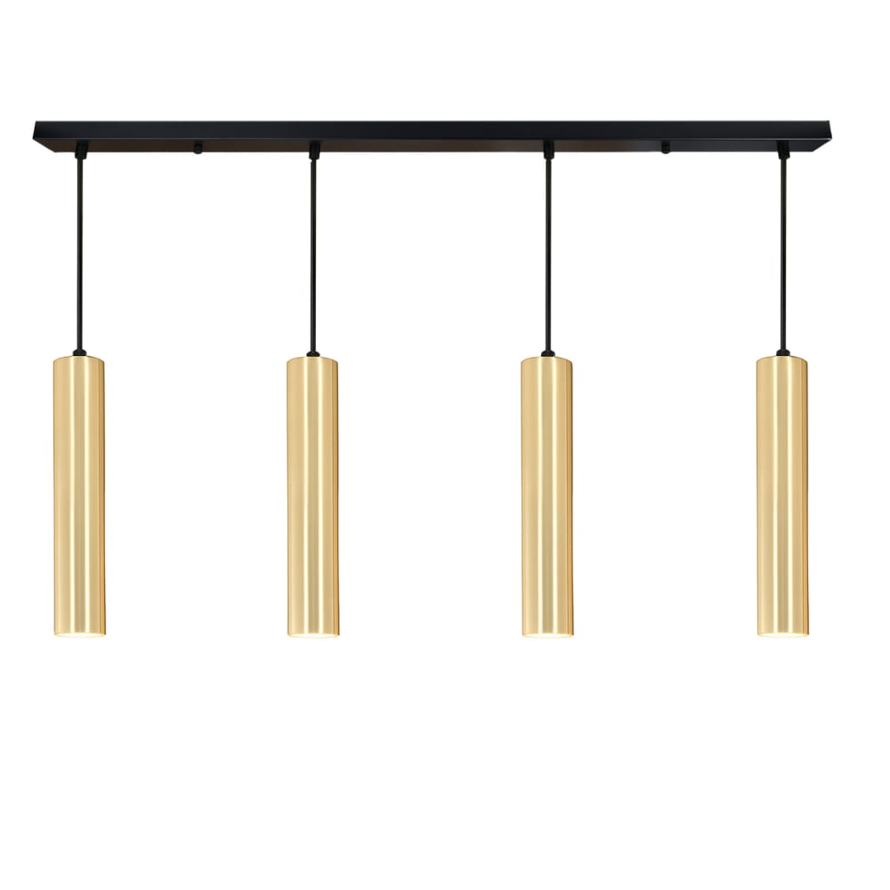 Alpinaluz Hängeleuchte mit 4x GU10, Röhren 30 cm, linear, gold matt style modern - Aluminium