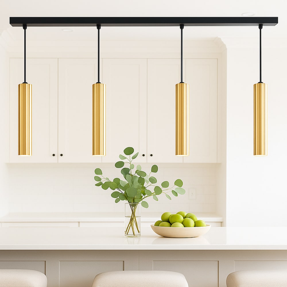 Plafonnier linéaire 4 lumières tubes GU10, doré 30 cm — vue 3