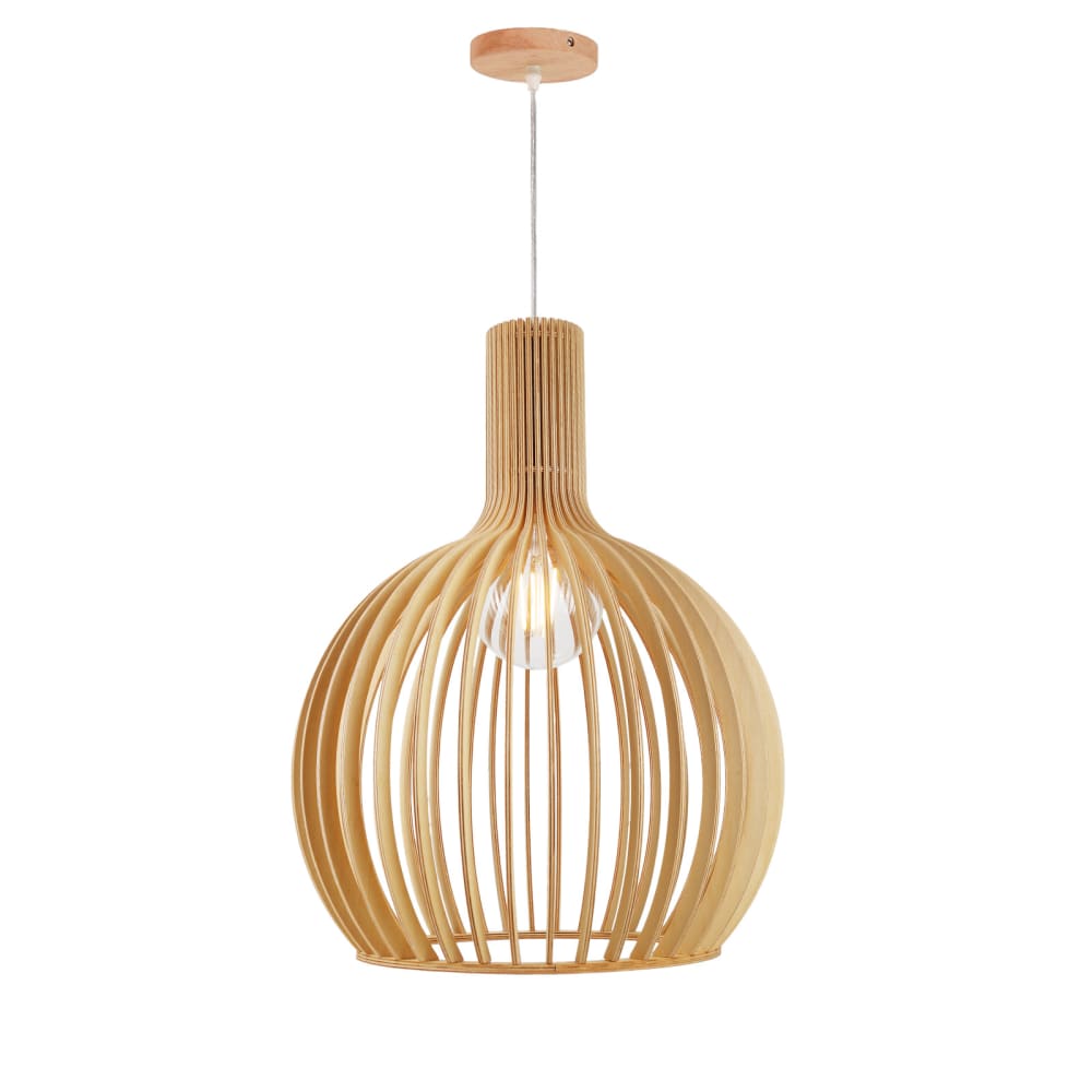 Alpinaluz Hängeleuchte aus Holz, d35 cm, E27, nordischer Stil style modern Gelb Holz