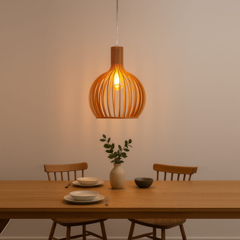 Plafonnier en bois, E27, style nordique Ø28 cm — vue 3