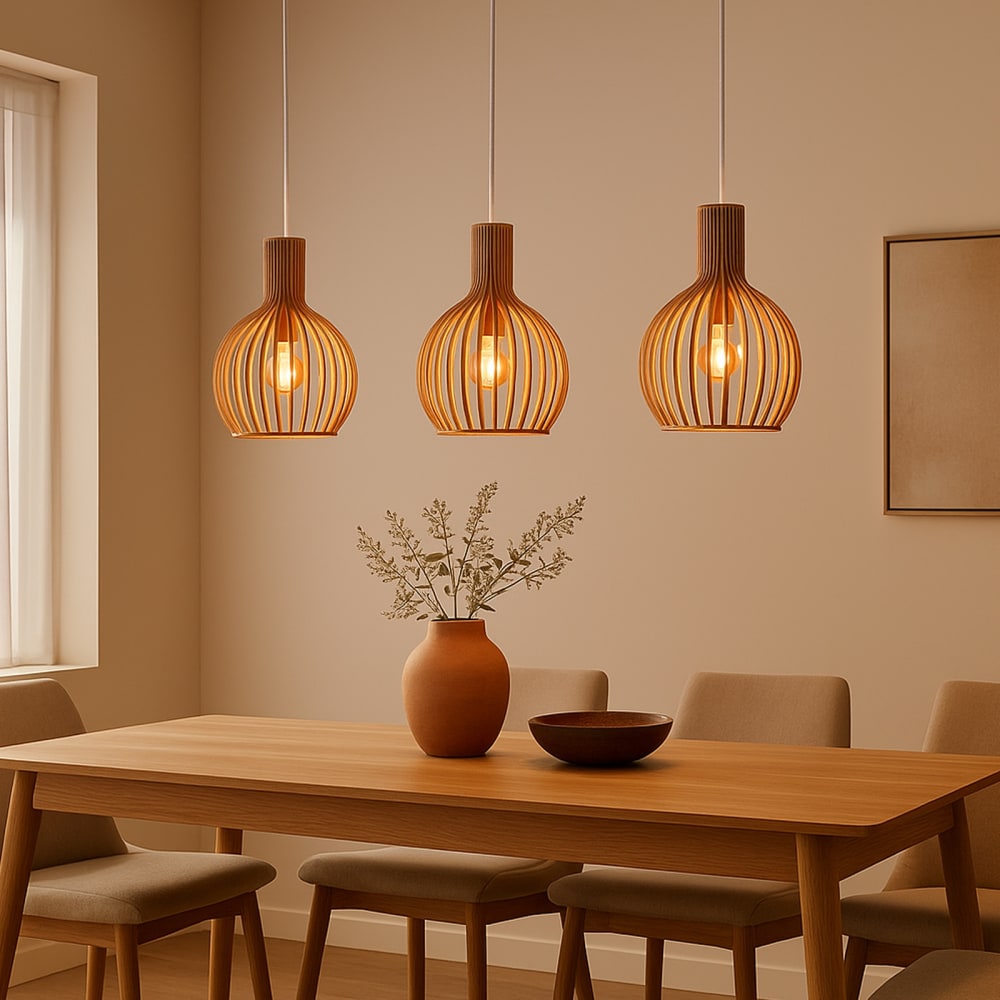 Plafonnier en bois, E27, style nordique Ø28 cm — vue 4