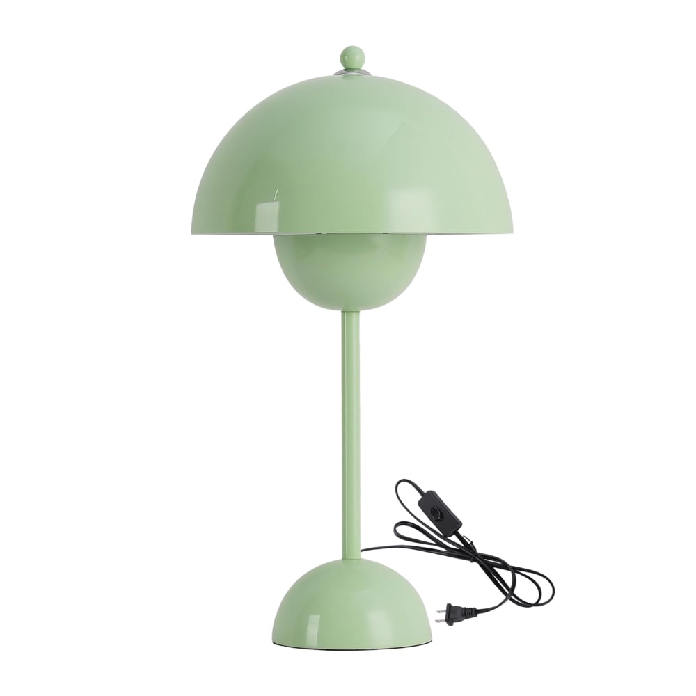 Lampe de table champignon nordique métal vert, E27, H45 cm