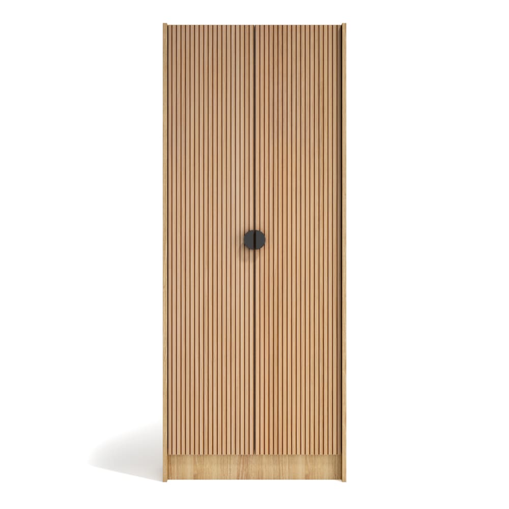 Meuble à chaussures mélamine chêne portes imprimées chêne 175x70x24