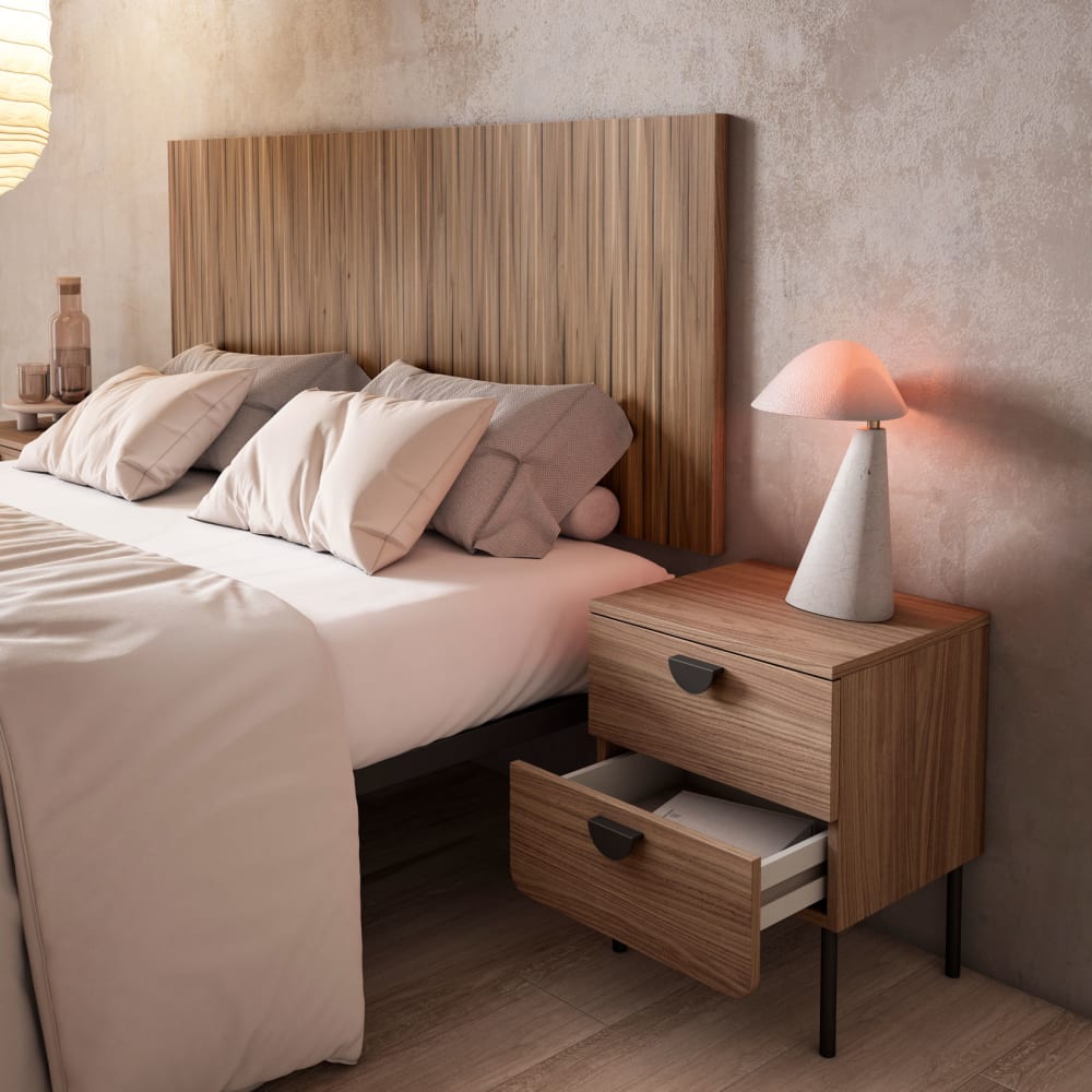 Nachttisch 2 Schubladen Nussbaum 55×40×34 cm - Maisons Du Monde