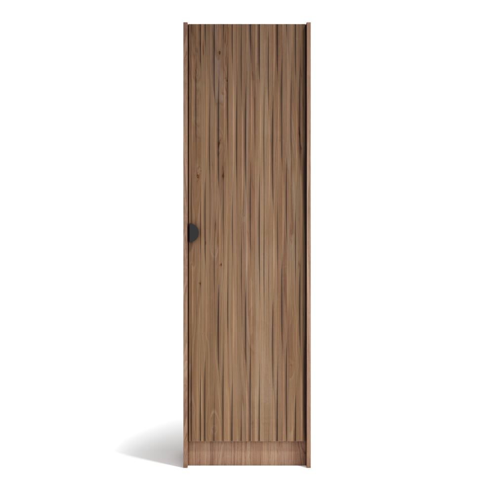Herdasa Schuhschrank Melamin Nussbaum Tür Lattenoptik Nussbaum 190x50x24cm style modern Braun Spanplatte
