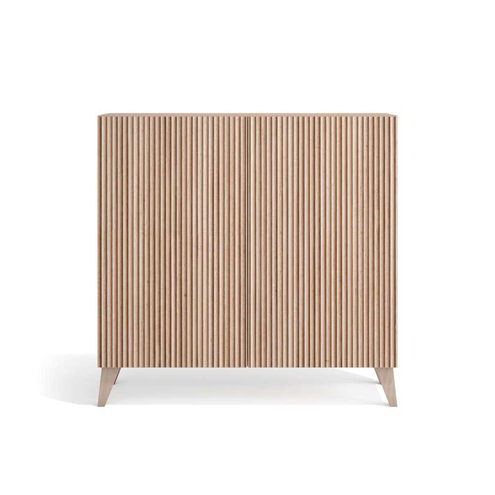 Meuble à chaussures mélamine noyer portes imprimées 87x90x27cm