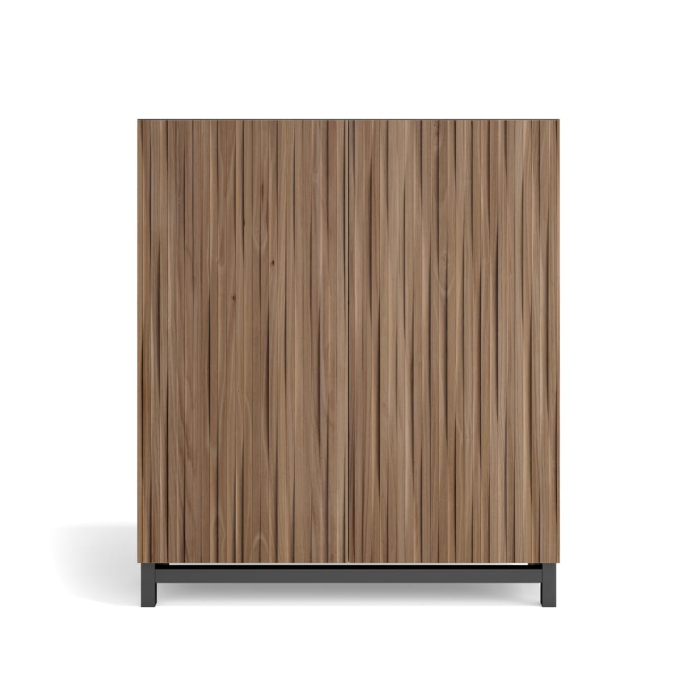 Meuble à chaussures mélamine noyer portes imprimées noyer 112x90x27cm