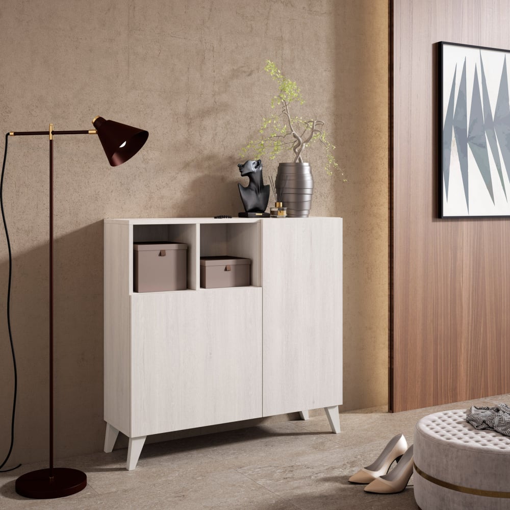 Schuhschrank Melamin Weiß 87×90×27 cm - Maisons Du Monde