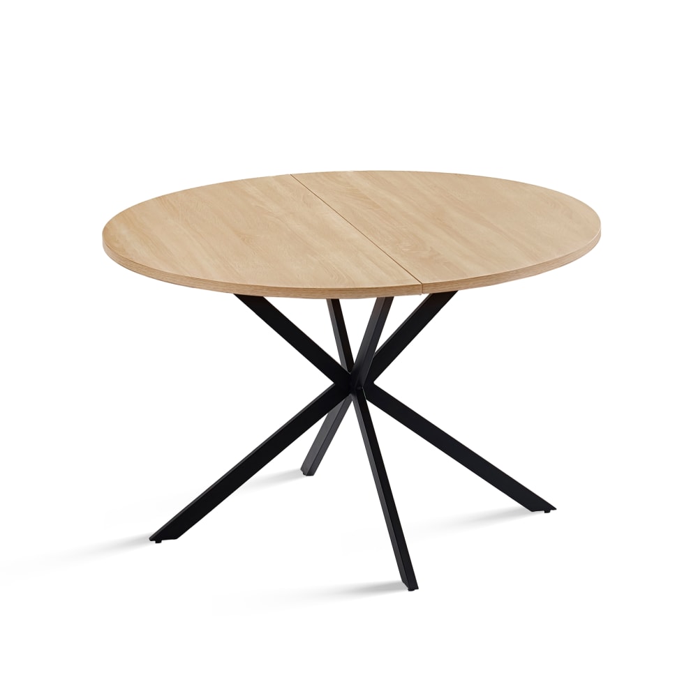 Table de repas extensible mélamine métal pour 4/6 personnes Ø100/130