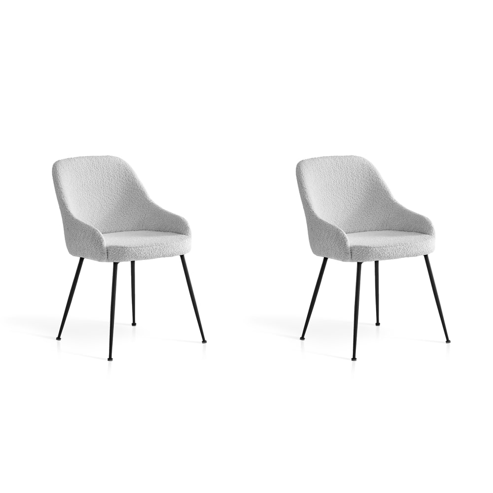 Lot de 2 chaises en fer - blanc