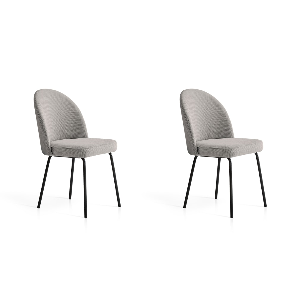 lot de 2 chaises en tissu - gris