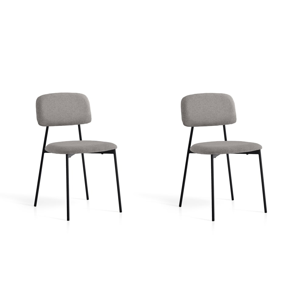 lot de 2 chaises en fer - gris