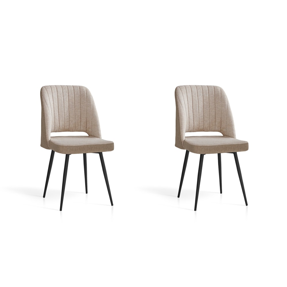 Lot de 2 chaises en tissu - fer