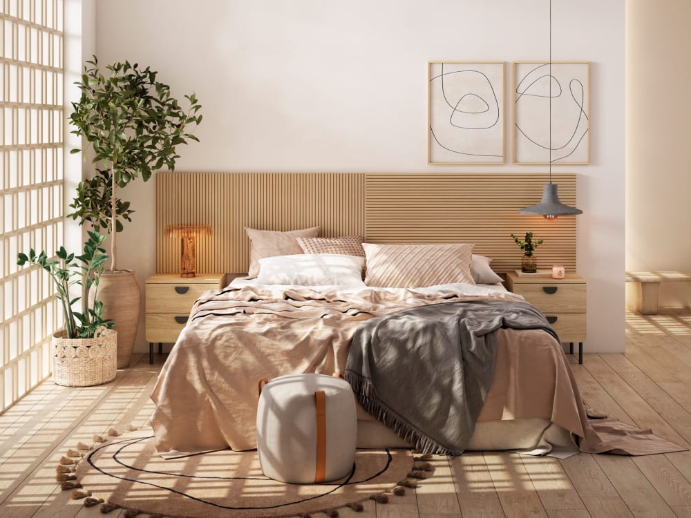 Tête de lit pour lit 140 cm impression chêne 67x225x3 cm