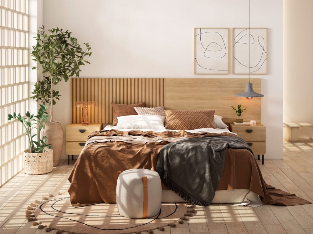 Tête de lit pour lit 140 cm chêne doré impression chêne 67x225x3 cm