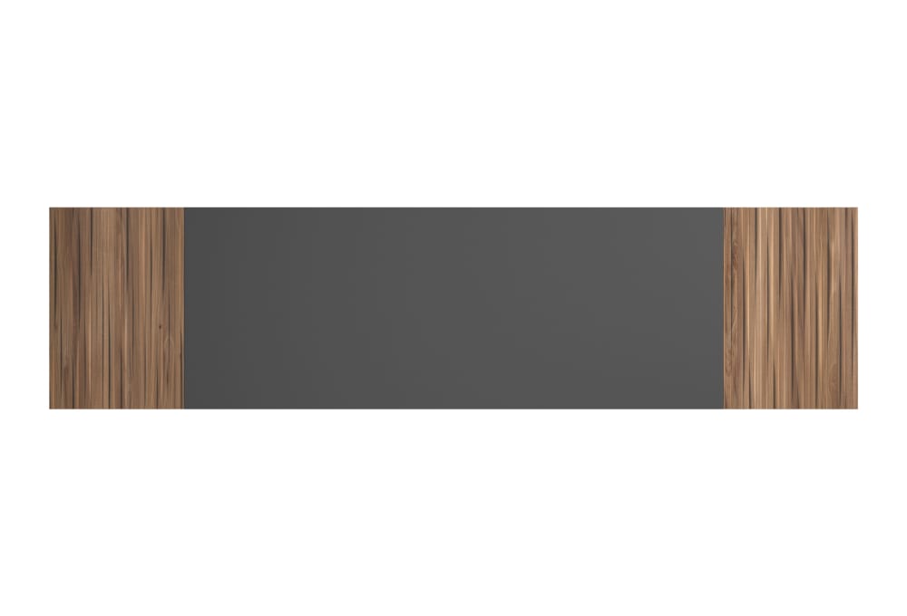 Herdasa Kopfteil für Bett 140 cm Graphit Lattenoptik Nussbaum 67x225x3 cm style modern Grau Spanplatte