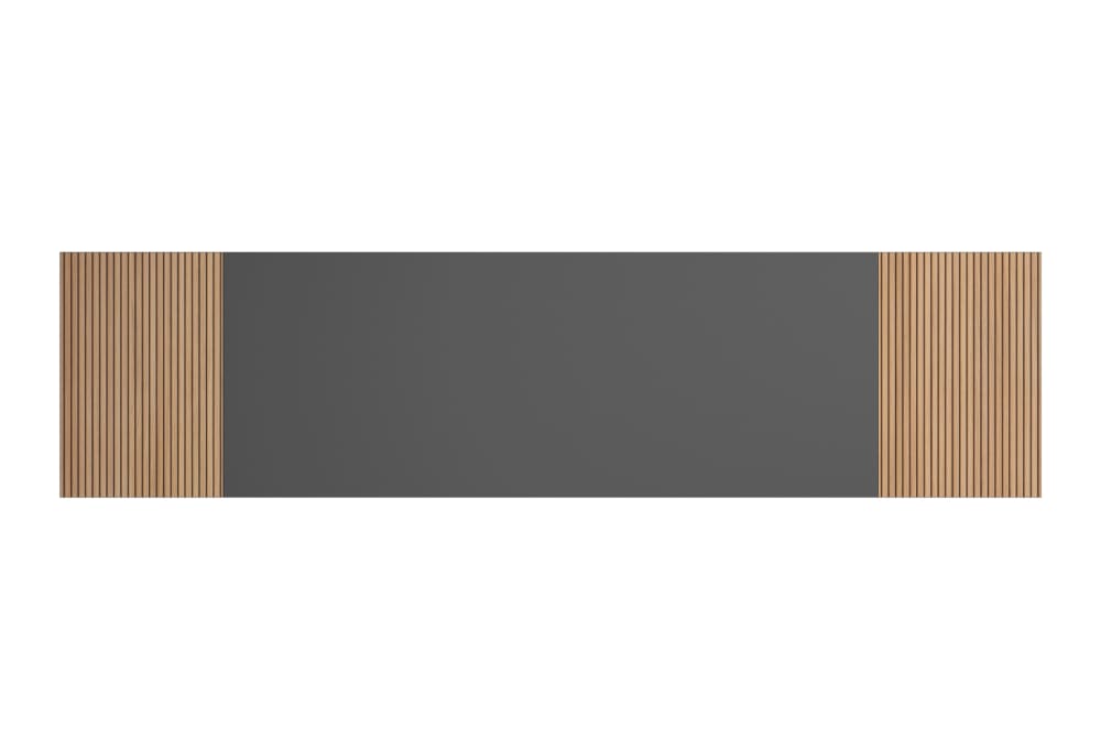 Tête de lit pour lit 140 cm graphite impression chêne 67x225x3 cm