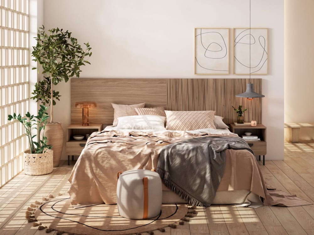 Tête de lit pour lit 140 cm noyer impression noyer 67x225x3 cm